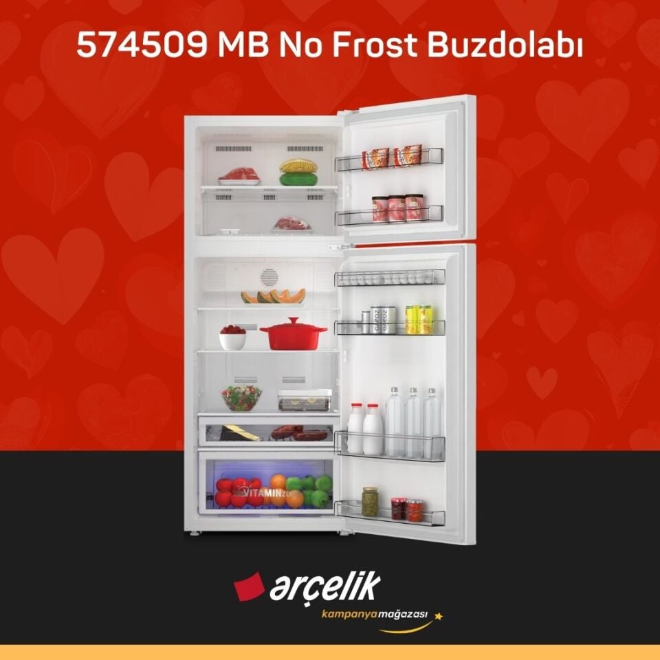 ARÇELİK 574509 MB Üstten Donduruculu Buzdolabı