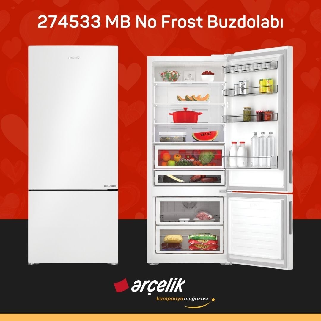 ARÇELİK 274533 MB Alttan Donduruculu Buzdolabı