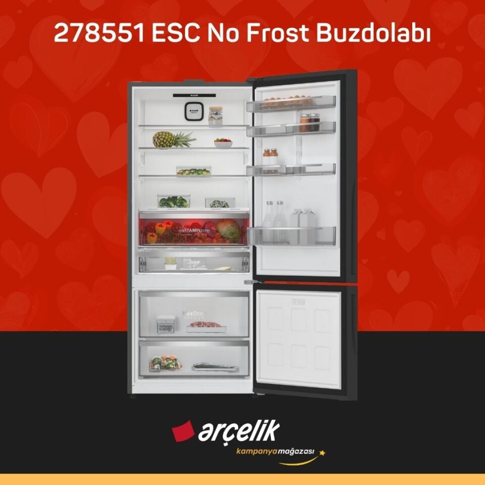 ARÇELİK 278551 ESC Alttan Donduruculu Buzdolabı