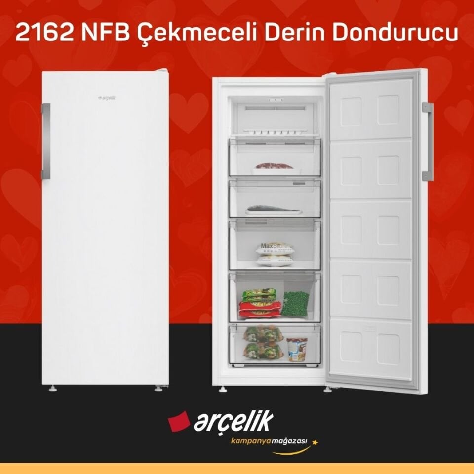 ARÇELİK 2162 NFB 6 Bölmeli Derin Dondurucu