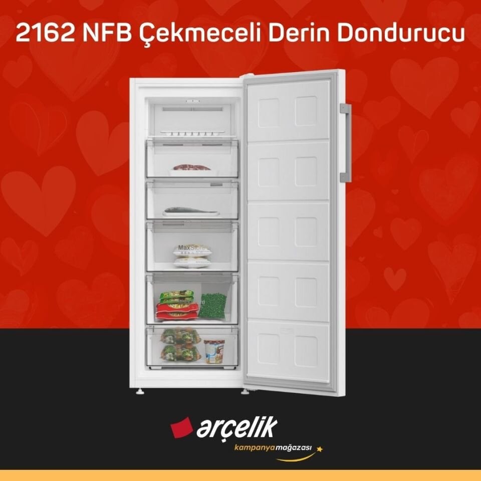 ARÇELİK 2162 NFB 6 Bölmeli Derin Dondurucu