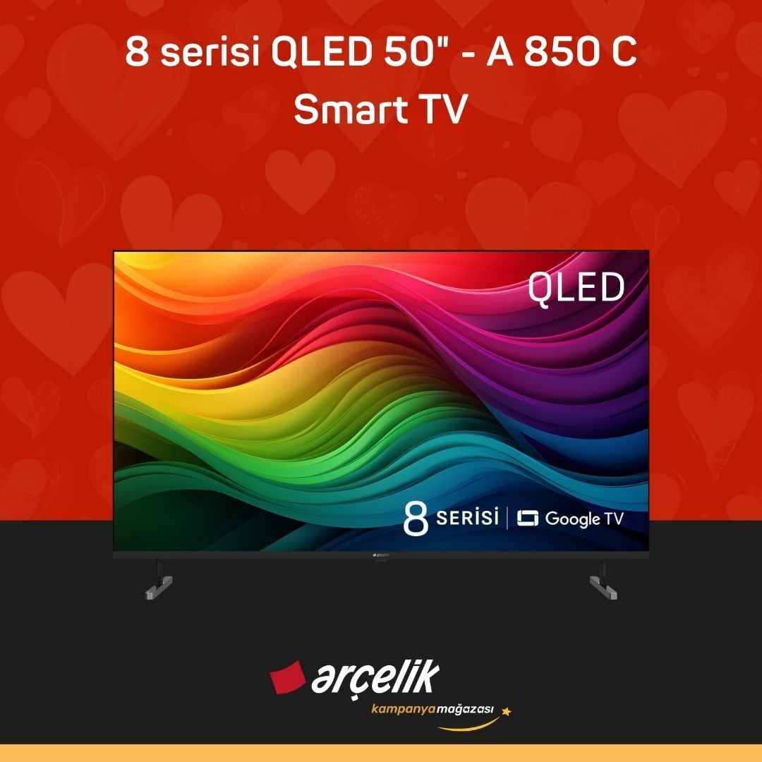 ARÇELİK 8 serisi QLED 50'' 4K UHD Google TV - A 850 C Smart TV