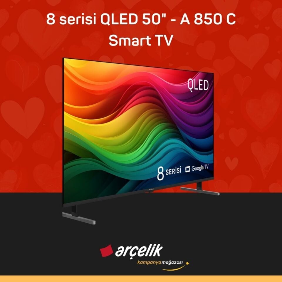 ARÇELİK 8 serisi QLED 50'' 4K UHD Google TV - A 850 C Smart TV