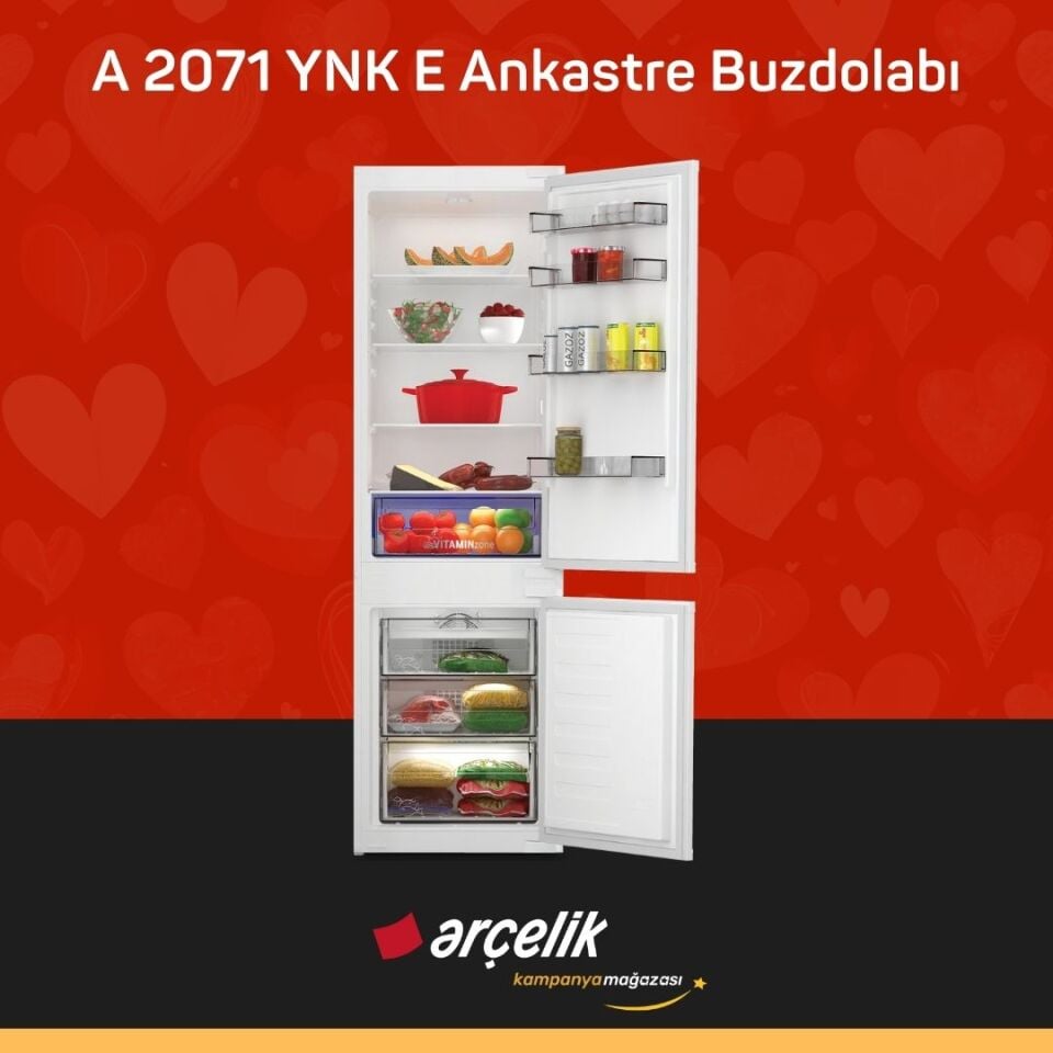 ARÇELİK A 2071 YNK E Ankastre Buzdolabı