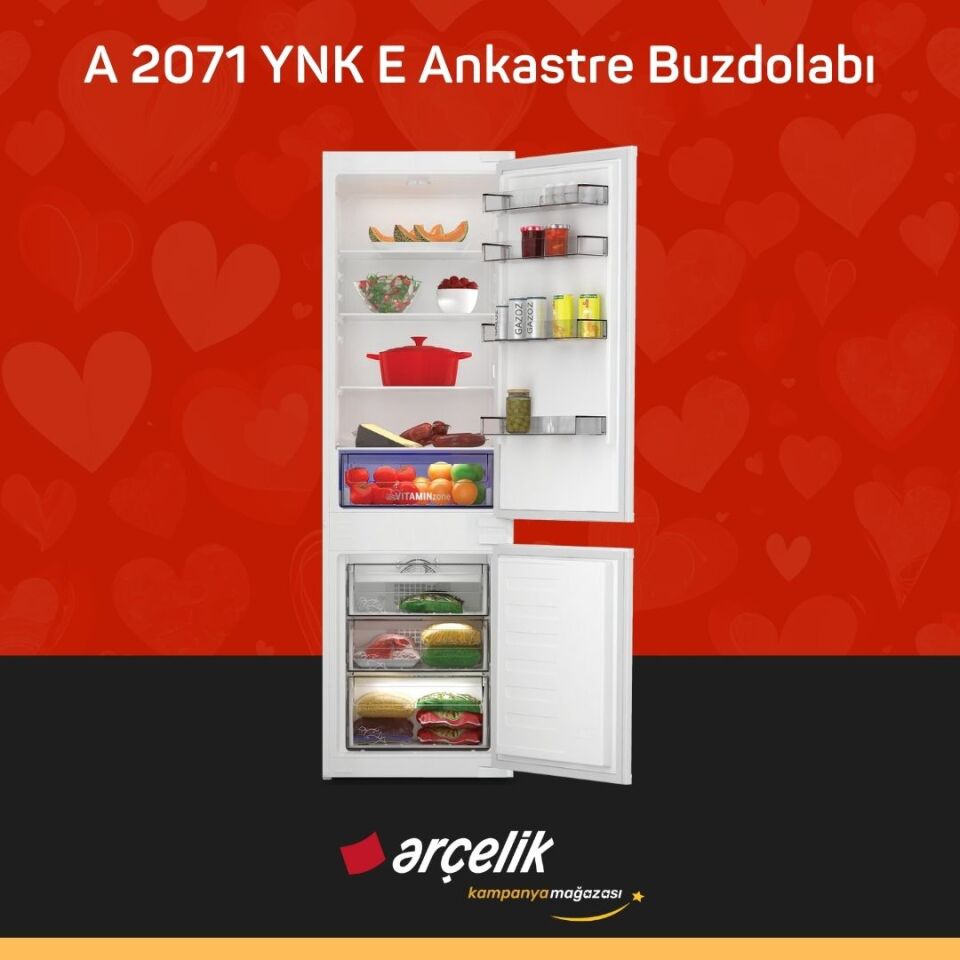 ARÇELİK A 2071 YNK E Ankastre Buzdolabı
