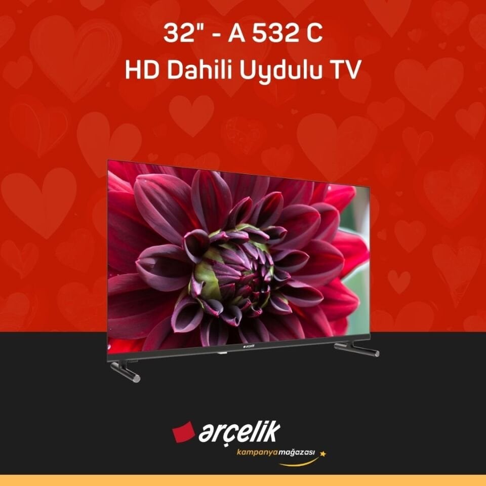 ARÇELİK 32'' HD Dahili Uydulu TV - A 532 C Full HD & HD