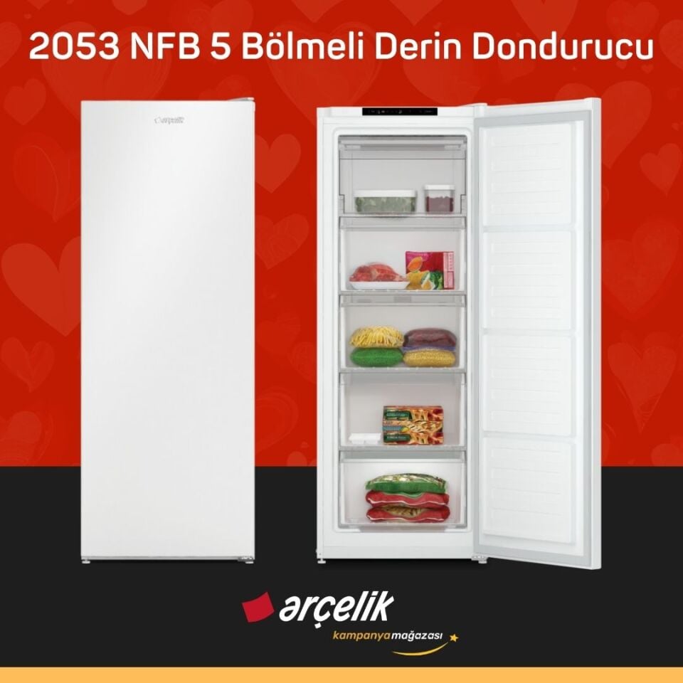 ARÇELİK 2053 NFB 5 Bölmeli Derin Dondurucu