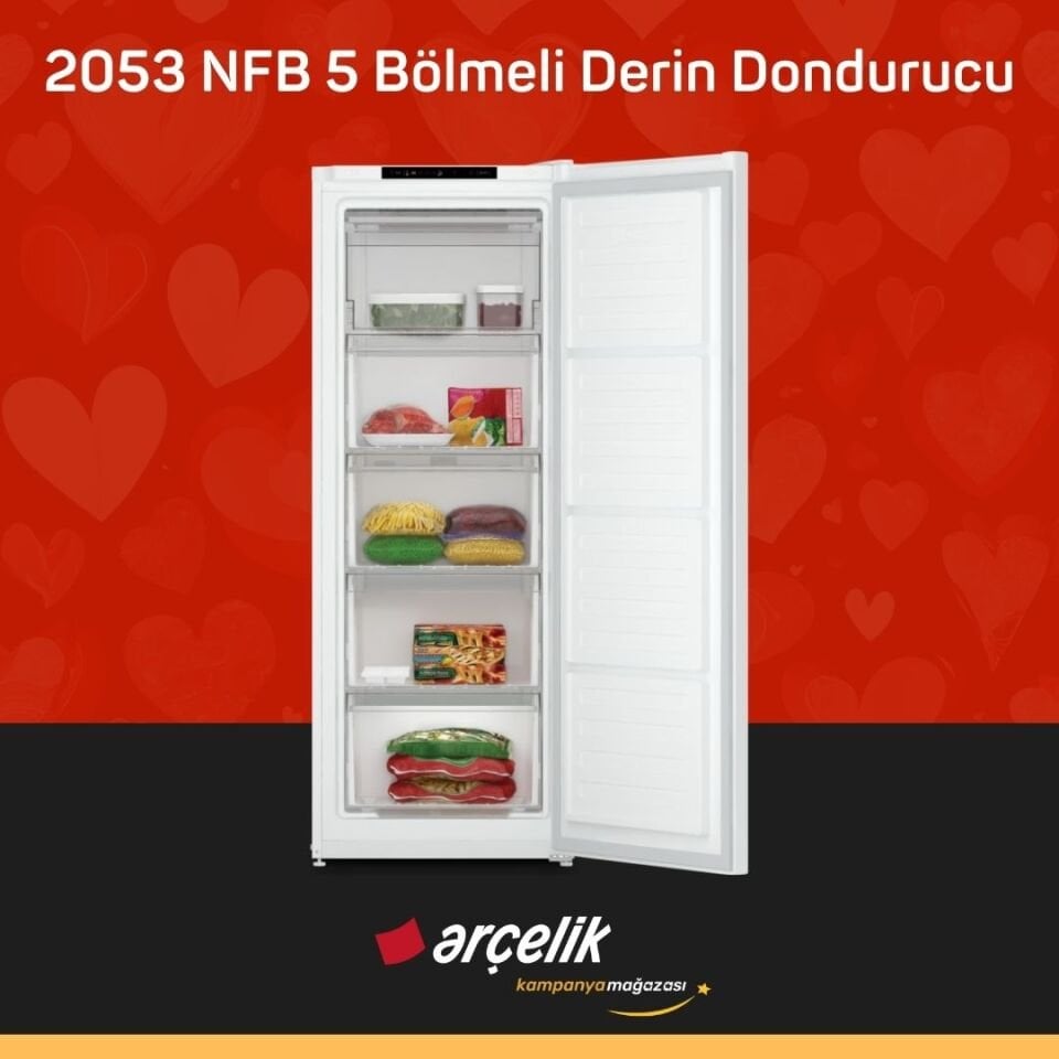 ARÇELİK 2053 NFB 5 Bölmeli Derin Dondurucu