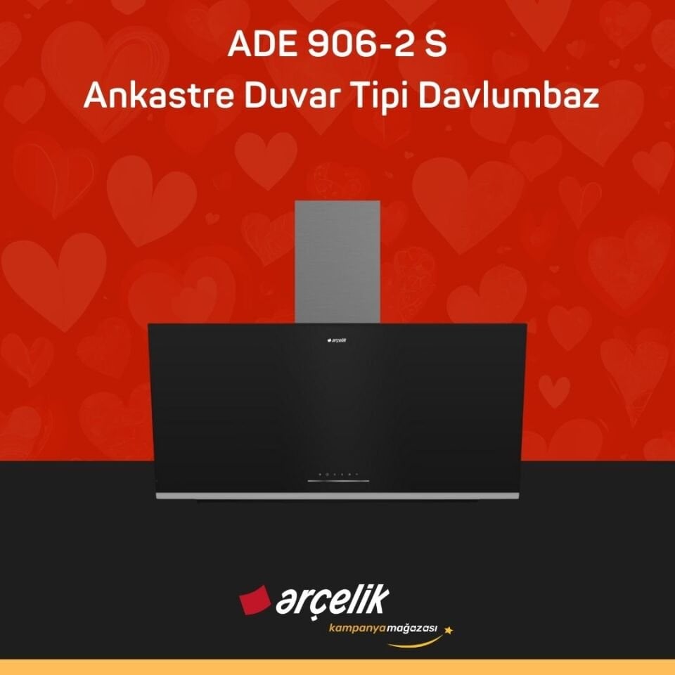ARÇELİK ADE 906-2 S Ankastre Duvar Tipi Davlumbaz