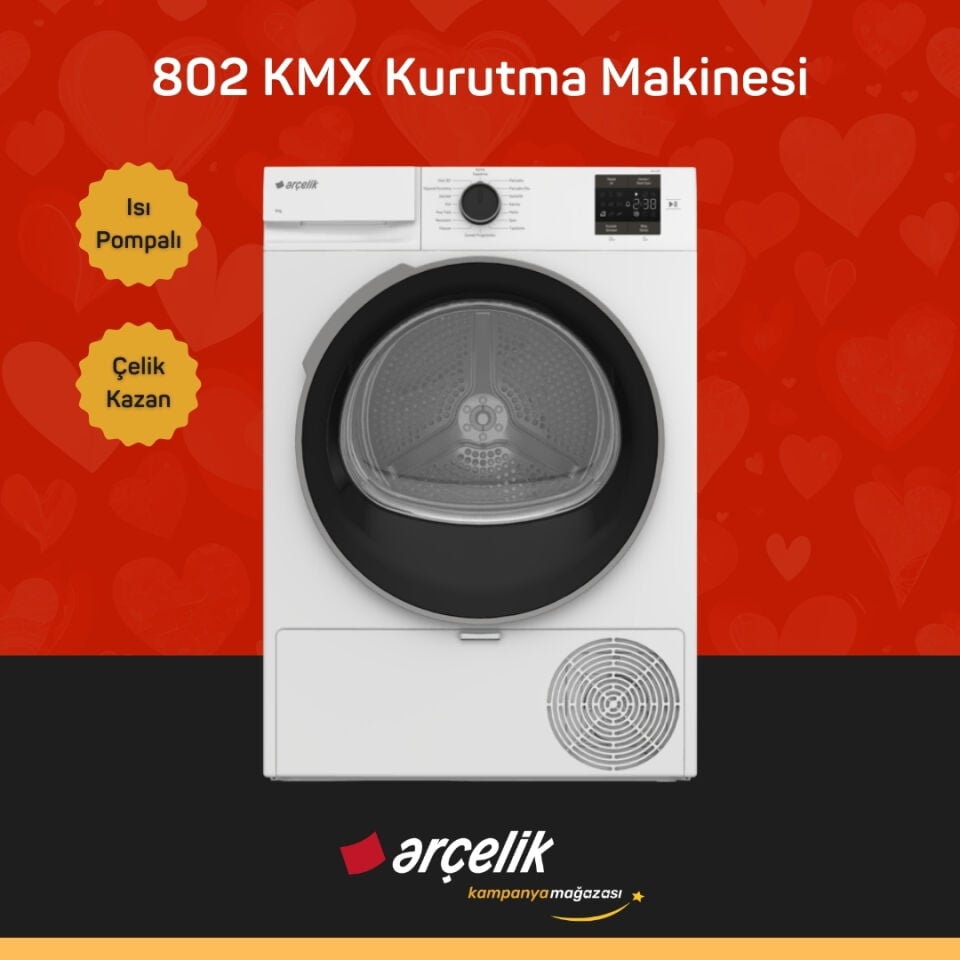 ARÇELİK 802 KMX 8 Kg Kurutma Makinesi