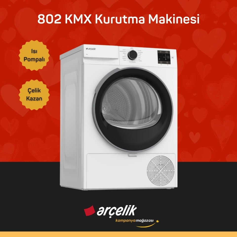 ARÇELİK 802 KMX 8 Kg Kurutma Makinesi