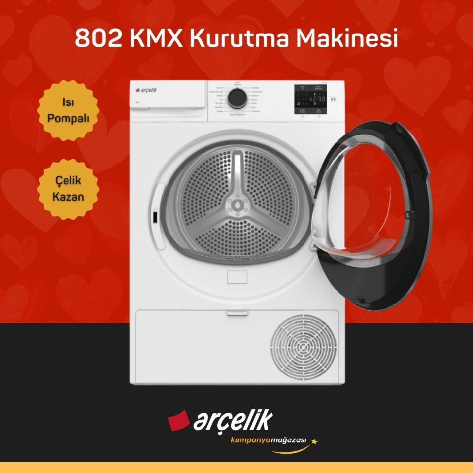 ARÇELİK 802 KMX 8 Kg Kurutma Makinesi