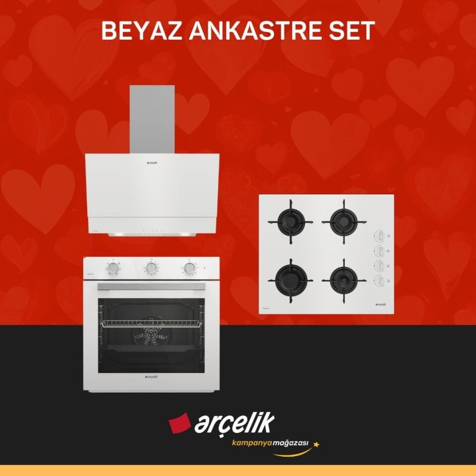ARÇELİK BEYAZ ANKASTRE SET ( ADE 605 HB - AFC 221 HB - OCD T 651 EB )
