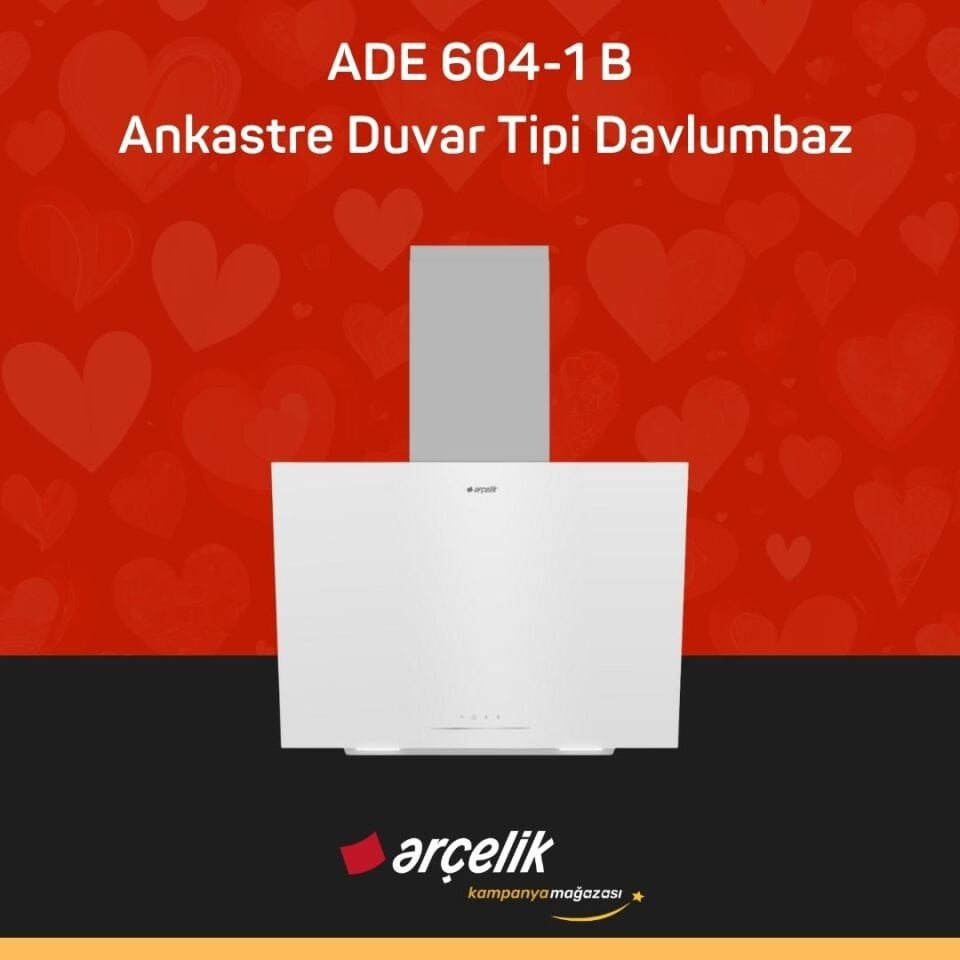 ARÇELİK ADE 604-1 B Ankastre Duvar Tipi Davlumbaz
