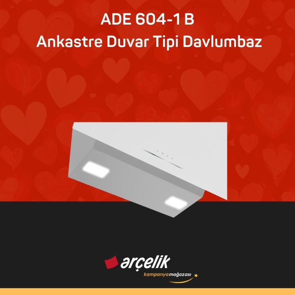 ARÇELİK ADE 604-1 B Ankastre Duvar Tipi Davlumbaz