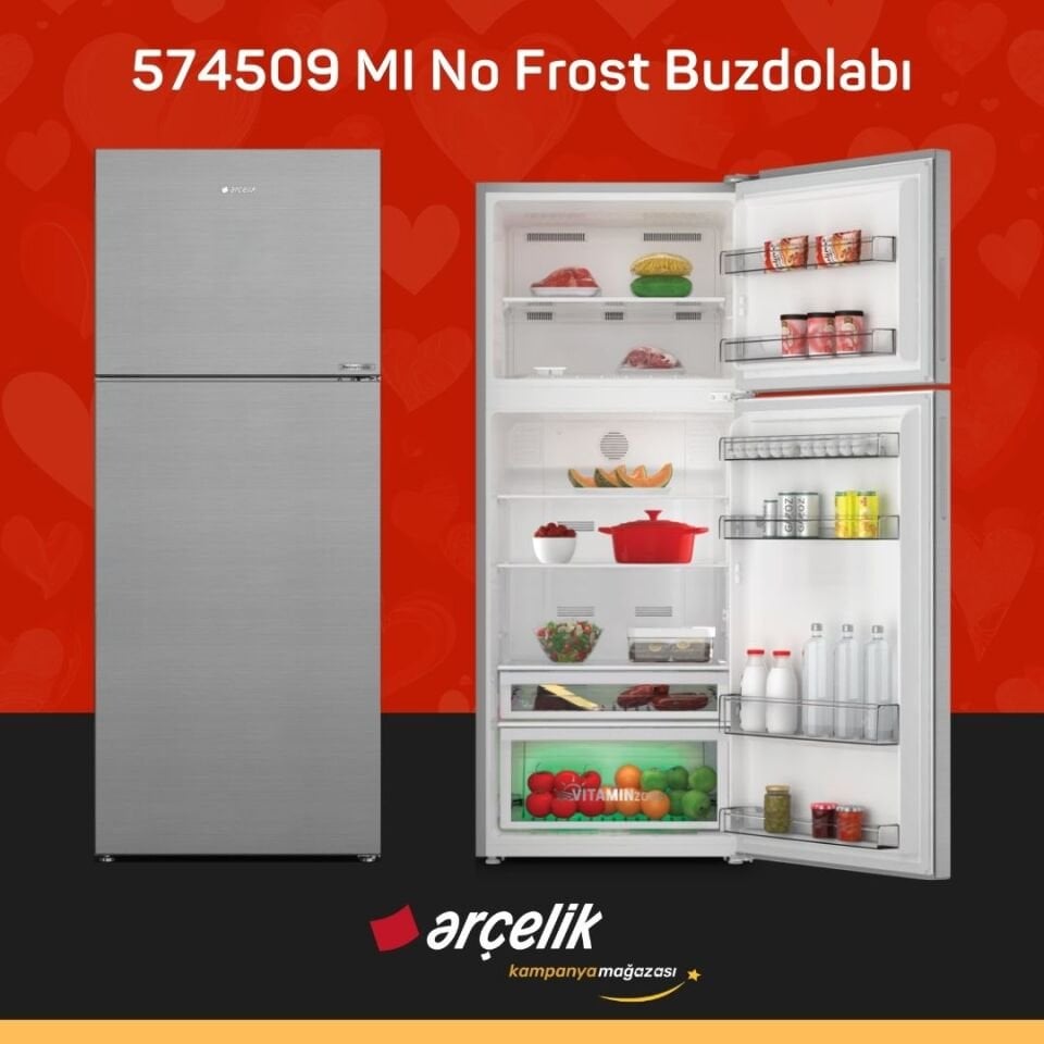 ARÇELİK 574509 MI Üstten Donduruculu Buzdolabı
