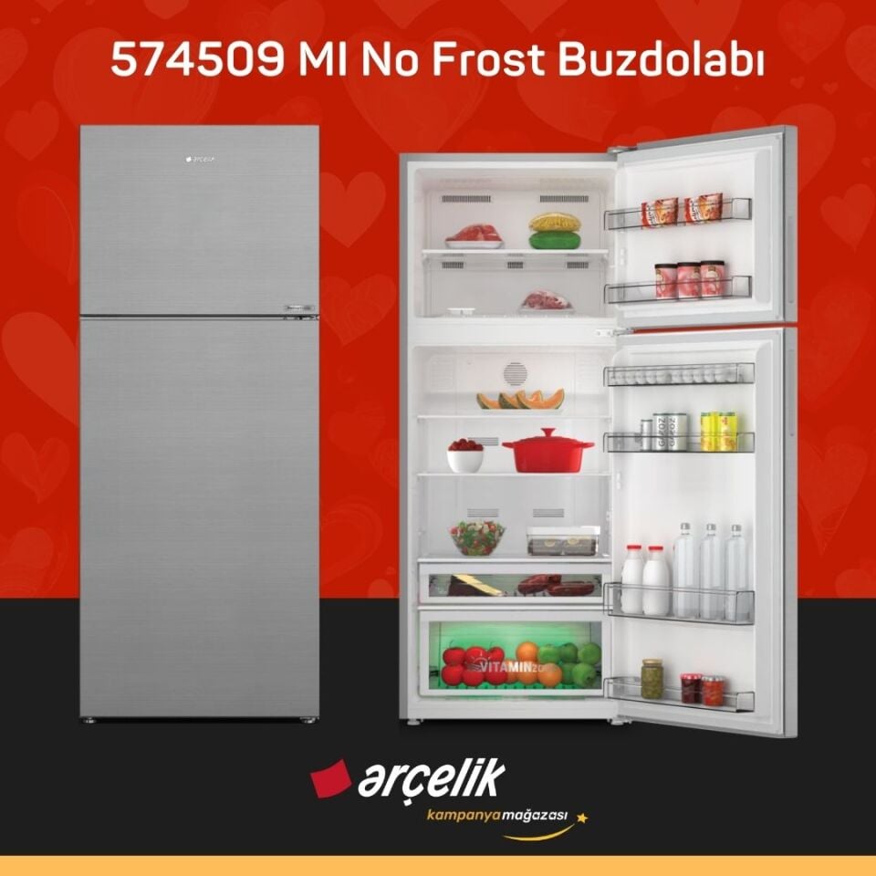 ARÇELİK 574509 MI Üstten Donduruculu Buzdolabı