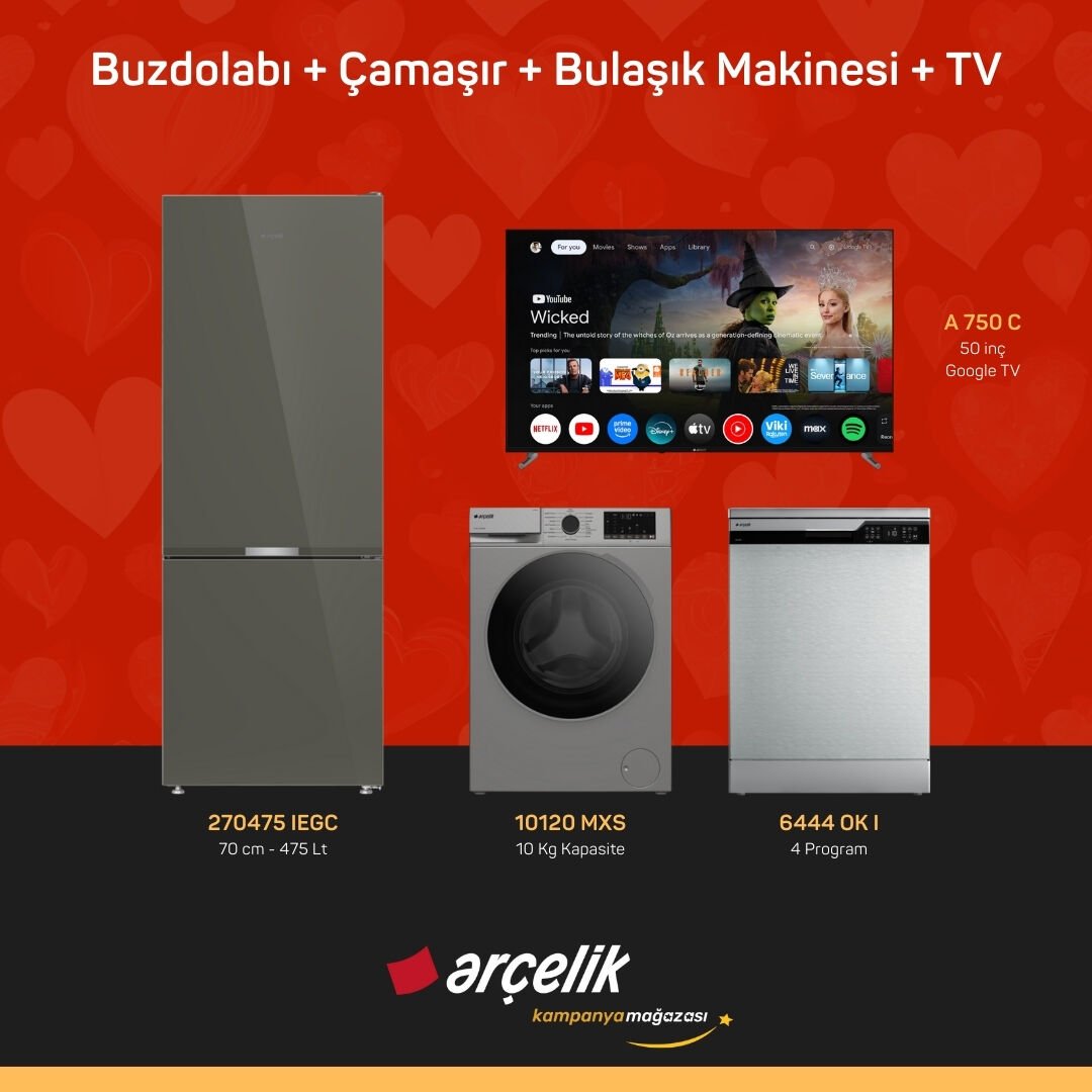 ARÇELİK 4'lü Çeyiz Paketi ( 270475 IEGC - 10120 MXS - 6444 OK I - A 750 C )