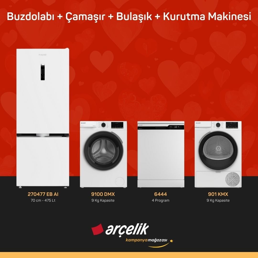 ARÇELİK 4'lü Çeyiz Paketi ( 270477 EB AI - 9100 DMX - 6444 - 901 KMX )