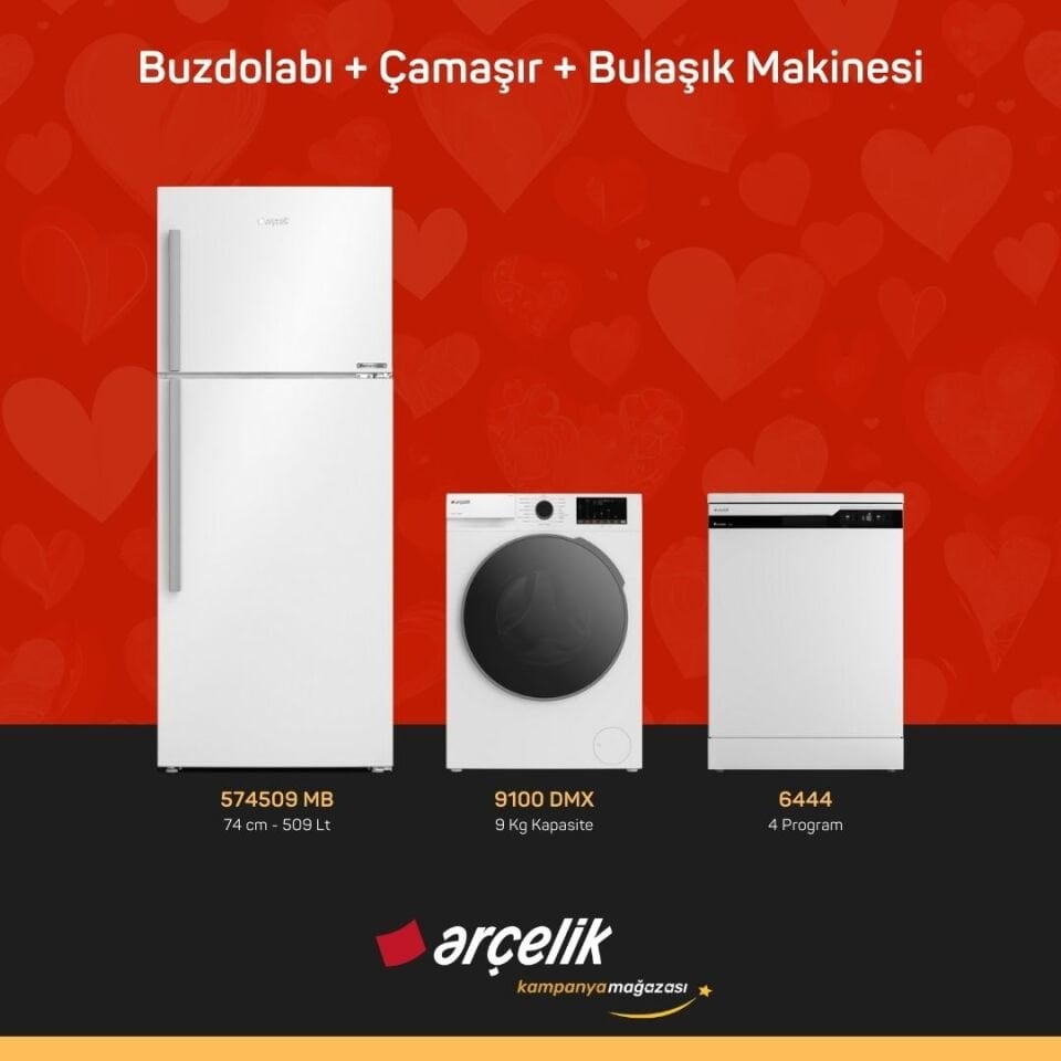 ARÇELİK 3'lü Çeyiz Paketi ( 574509 MB - 9100 DMX - 6444 )