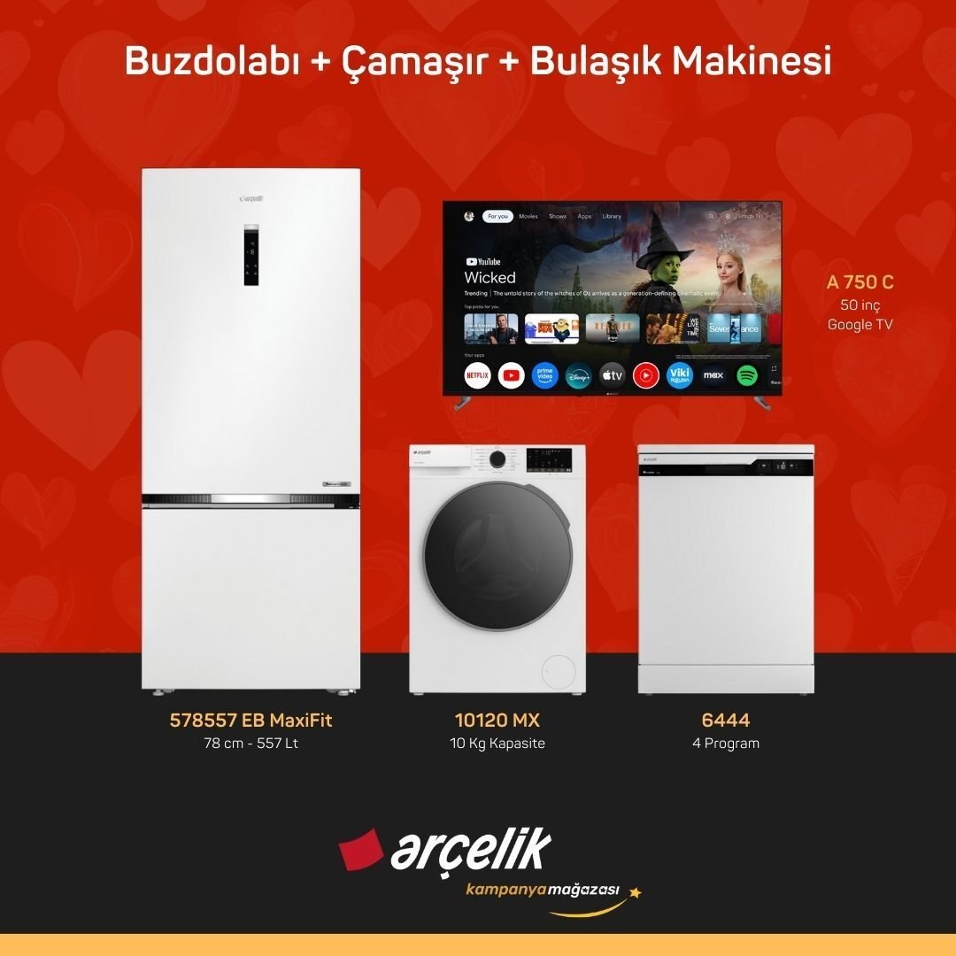 ARÇELİK 3'lü Çeyiz Paketi ( 578557 EB Maxifit - 10120 MX - 6444 - A 750 C )