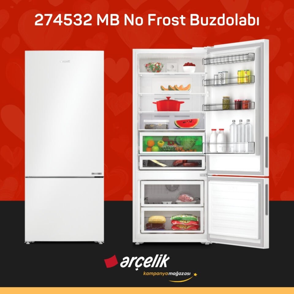 ARÇELİK 274532 MB Alttan Donduruculu Buzdolabı
