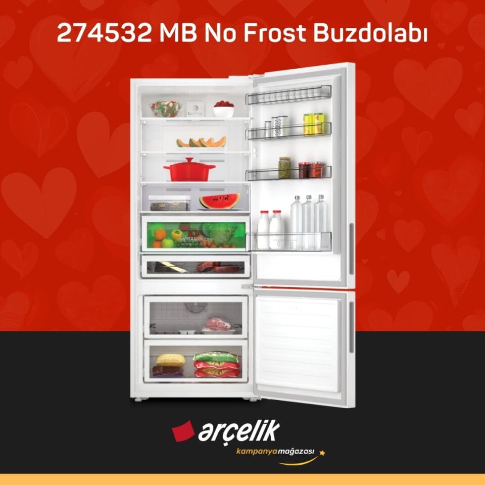 ARÇELİK 274532 MB Alttan Donduruculu Buzdolabı