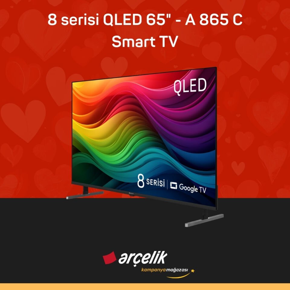 ARÇELİK 8 serisi QLED 65'' 4K UHD Google TV - A 865 C