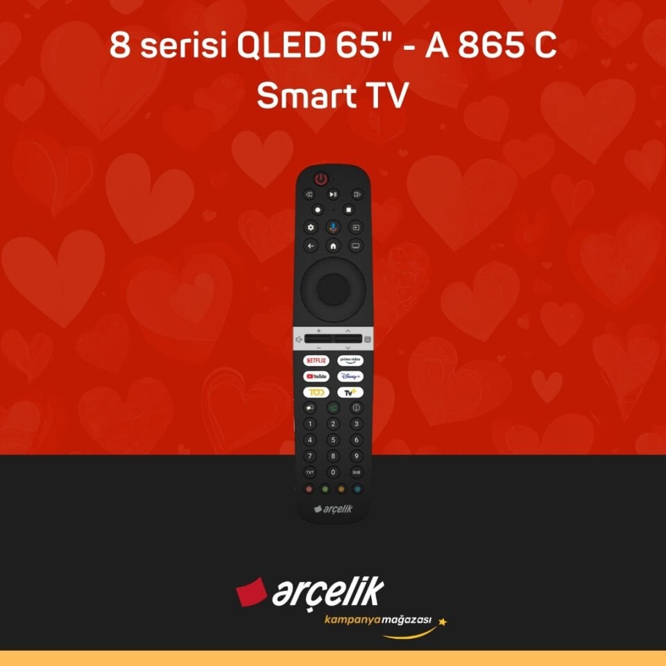 ARÇELİK 8 serisi QLED 65'' 4K UHD Google TV - A 865 C