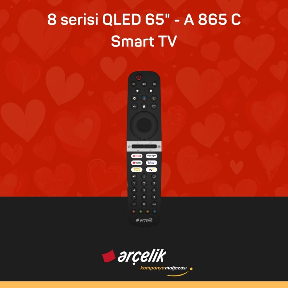 ARÇELİK 8 serisi QLED 65'' 4K UHD Google TV - A 865 C