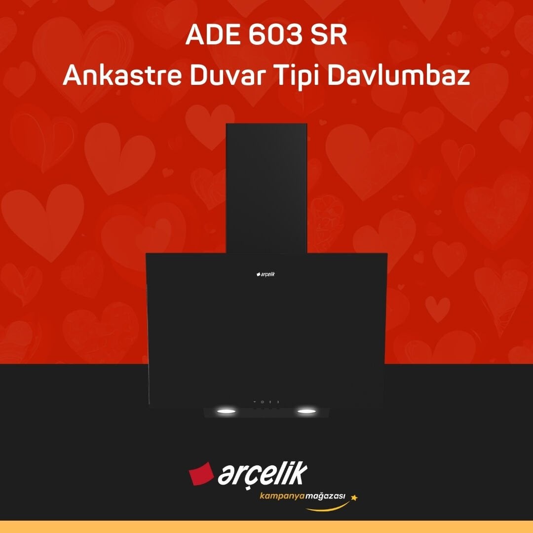 ARÇELİK ADE 603 SR Ankastre Duvar Tipi Davlumbaz