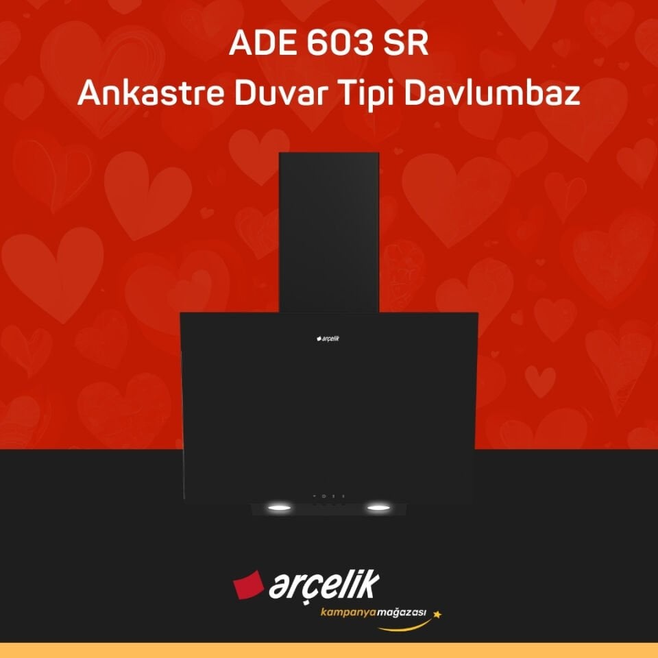 ARÇELİK ADE 603 SR Ankastre Duvar Tipi Davlumbaz