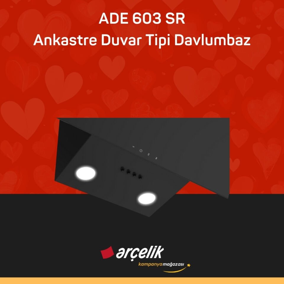 ARÇELİK ADE 603 SR Ankastre Duvar Tipi Davlumbaz