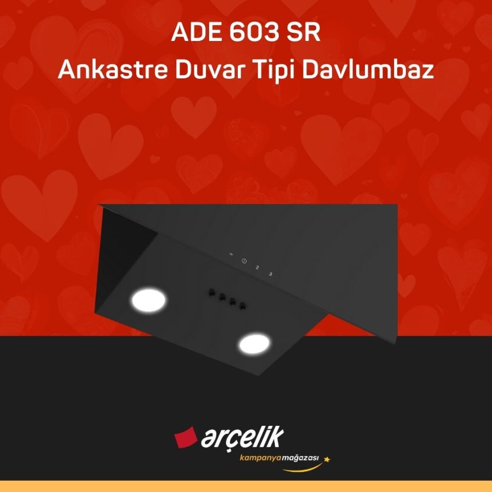 ARÇELİK ADE 603 SR Ankastre Duvar Tipi Davlumbaz