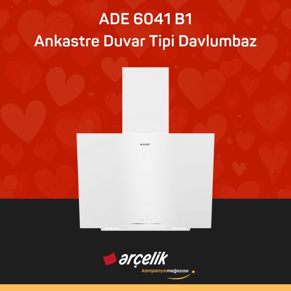 ARÇELİK ADE 6041 B1 Ankastre Duvar Tipi Davlumbaz