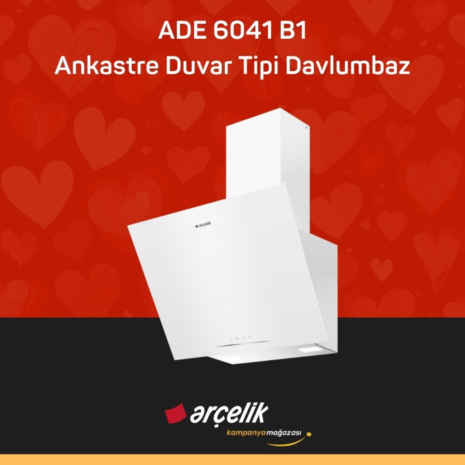 ARÇELİK ADE 6041 B1 Ankastre Duvar Tipi Davlumbaz