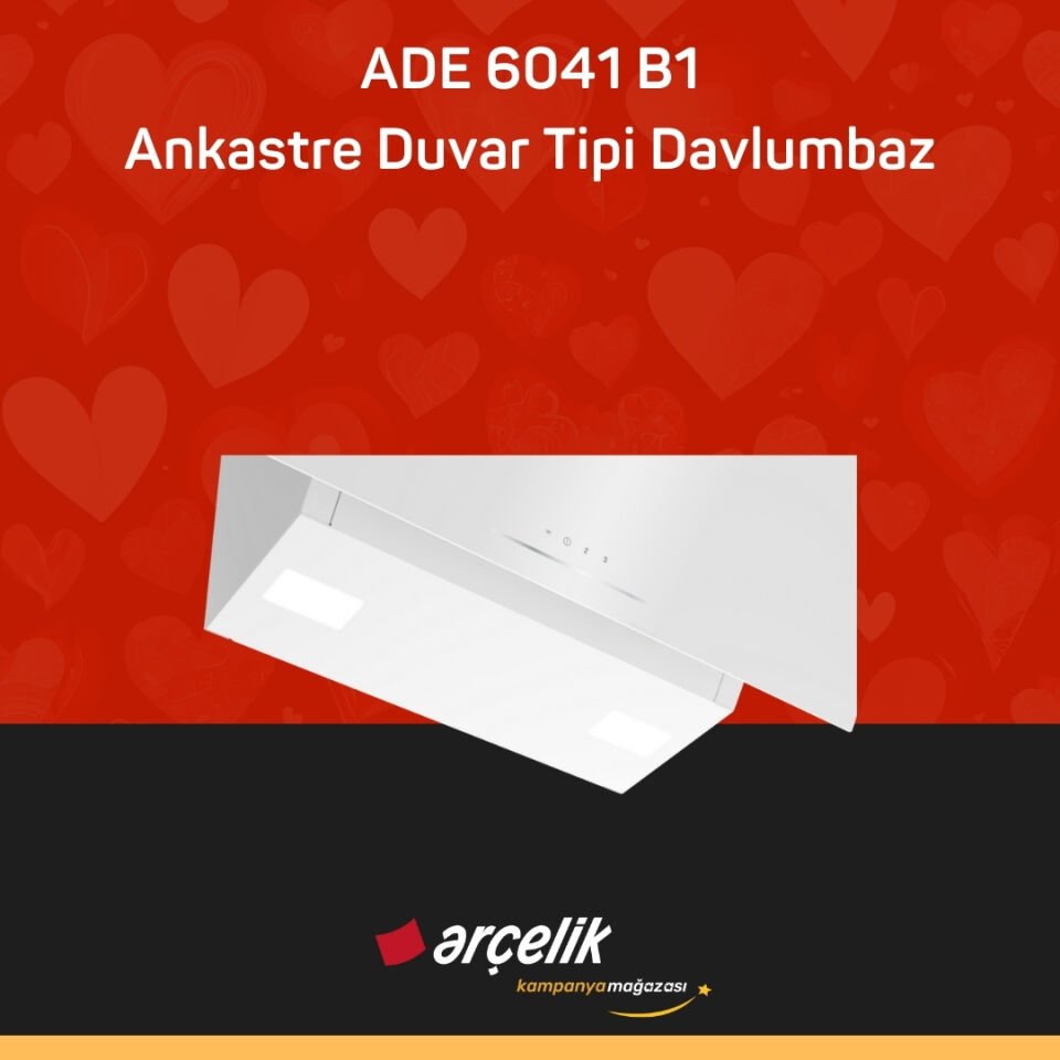 ARÇELİK ADE 6041 B1 Ankastre Duvar Tipi Davlumbaz