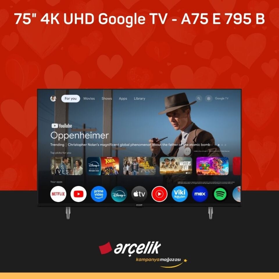 ARÇELİK 7 serisi 75'' 4K UHD Google TV - A75 E 795 B Smart TV