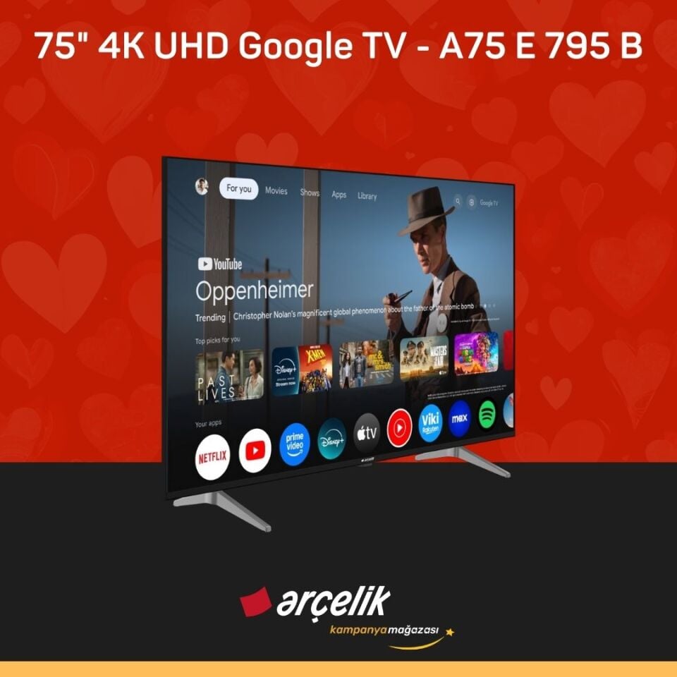 ARÇELİK 7 serisi 75'' 4K UHD Google TV - A75 E 795 B Smart TV