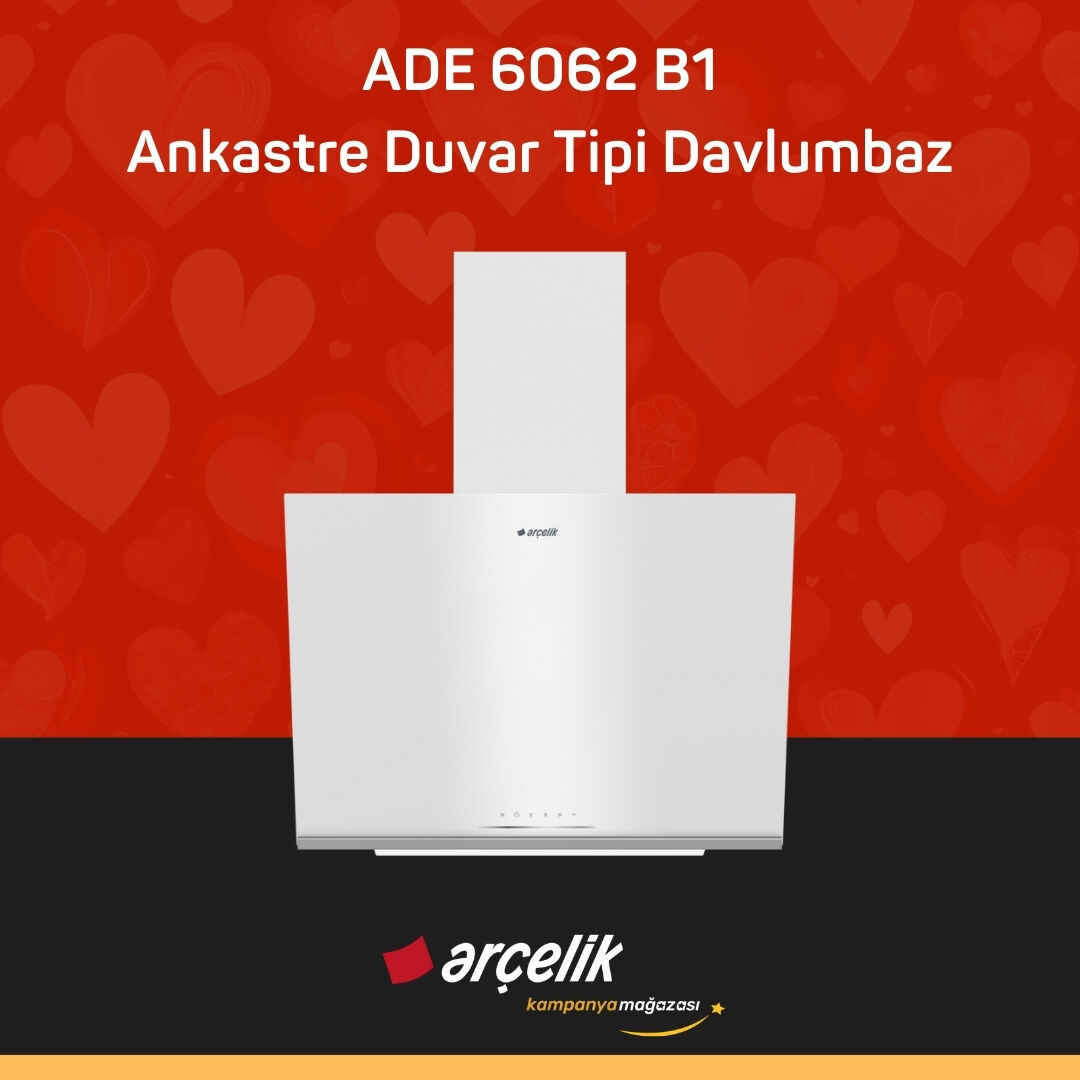 ARÇELİK ADE 6062 B1 Ankastre Duvar Tipi Davlumbaz