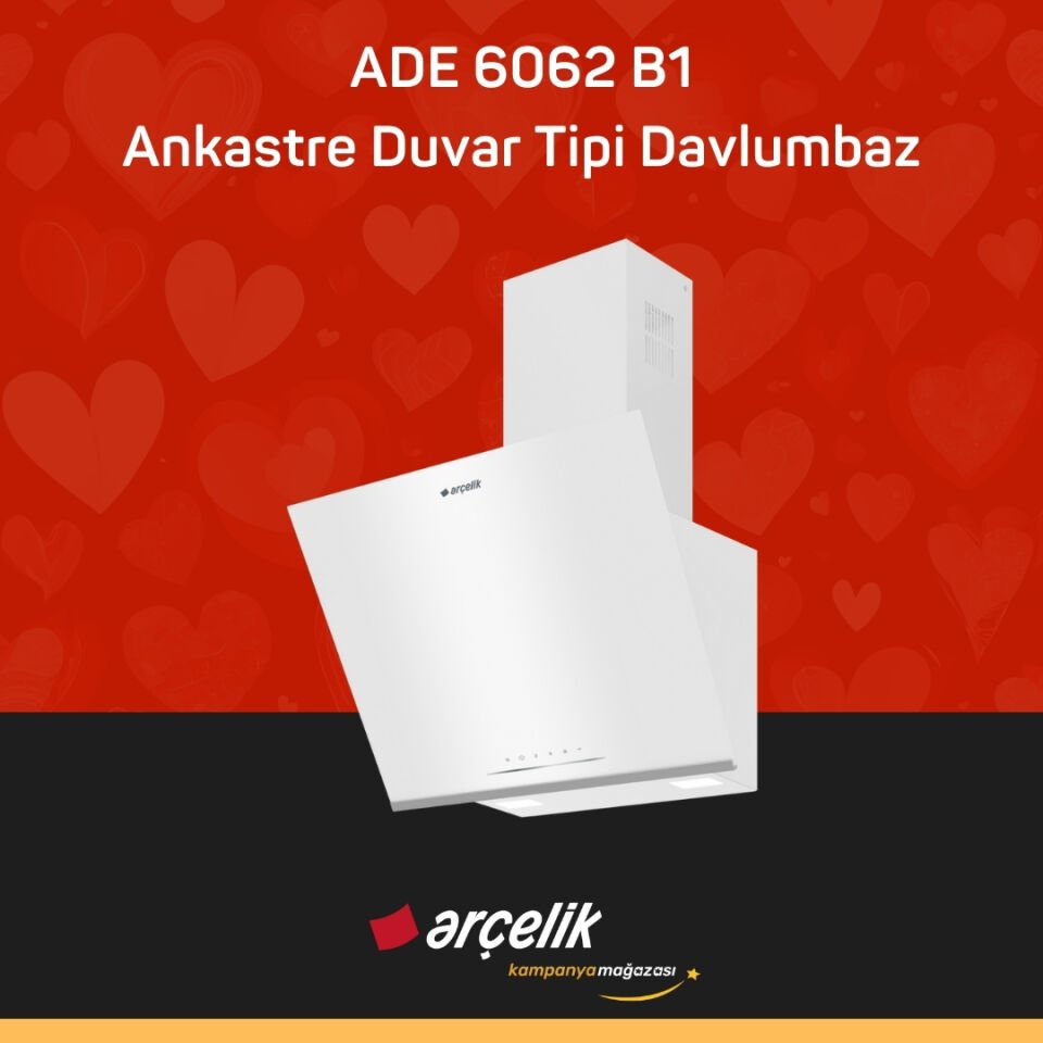 ARÇELİK ADE 6062 B1 Ankastre Duvar Tipi Davlumbaz