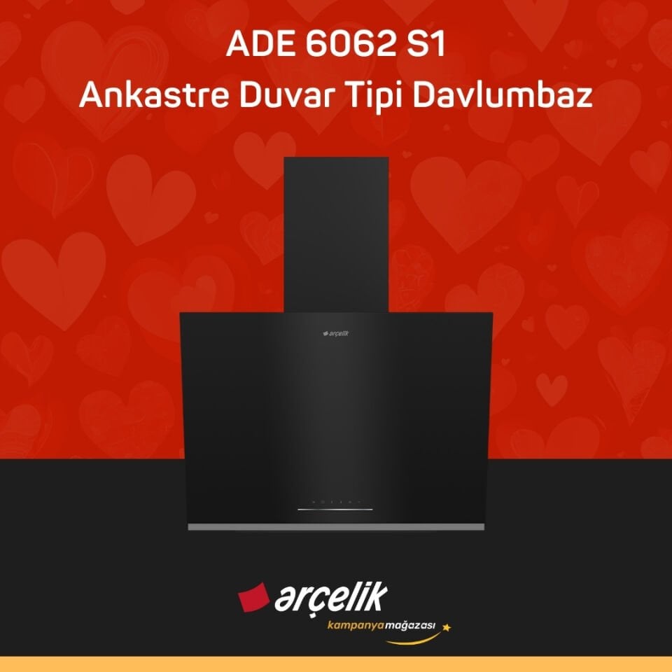 ARÇELİK ADE 6062 S1 Ankastre Duvar Tipi Davlumbaz