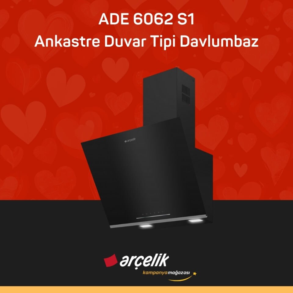 ARÇELİK ADE 6062 S1 Ankastre Duvar Tipi Davlumbaz