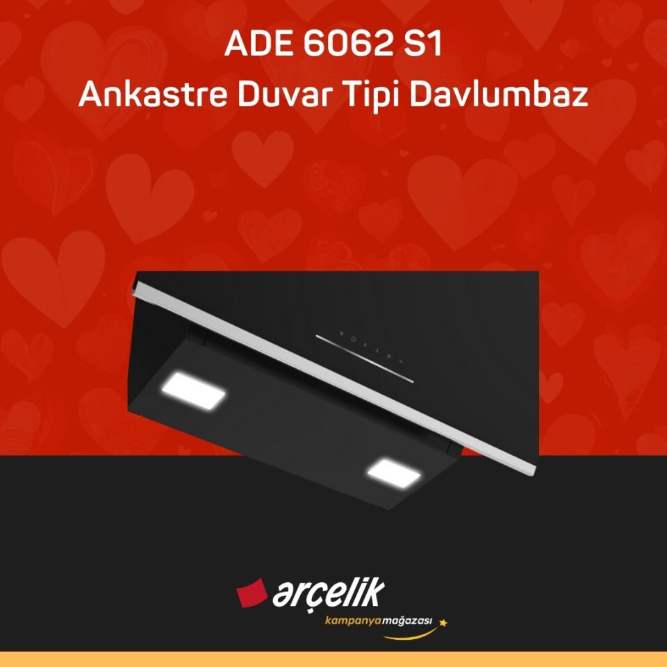 ARÇELİK ADE 6062 S1 Ankastre Duvar Tipi Davlumbaz