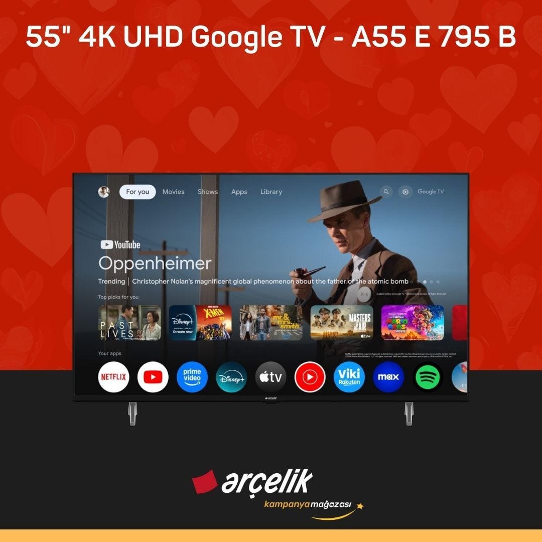 ARÇELİK 7 serisi 55'' 4K UHD Google TV - A55 E 795 B Smart TV