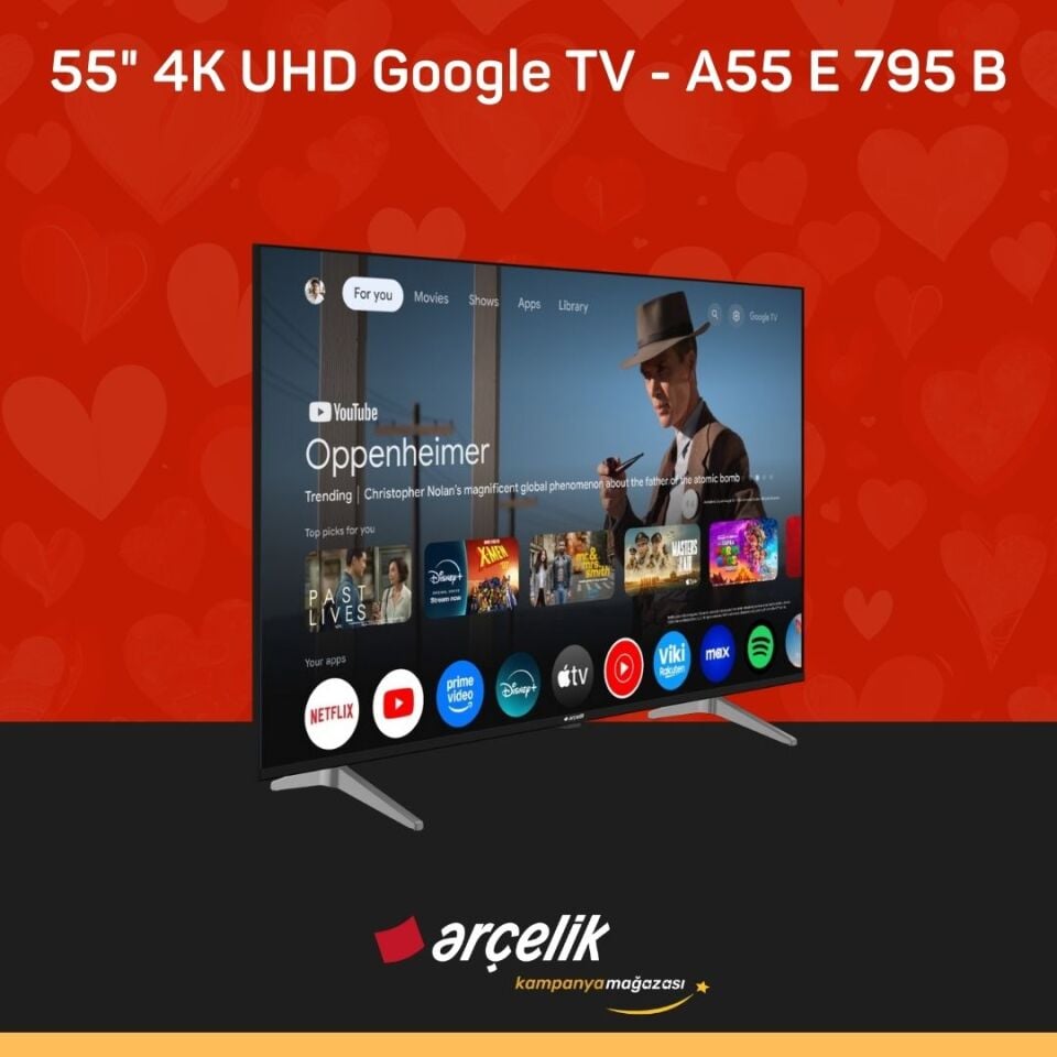 ARÇELİK 7 serisi 55'' 4K UHD Google TV - A55 E 795 B Smart TV