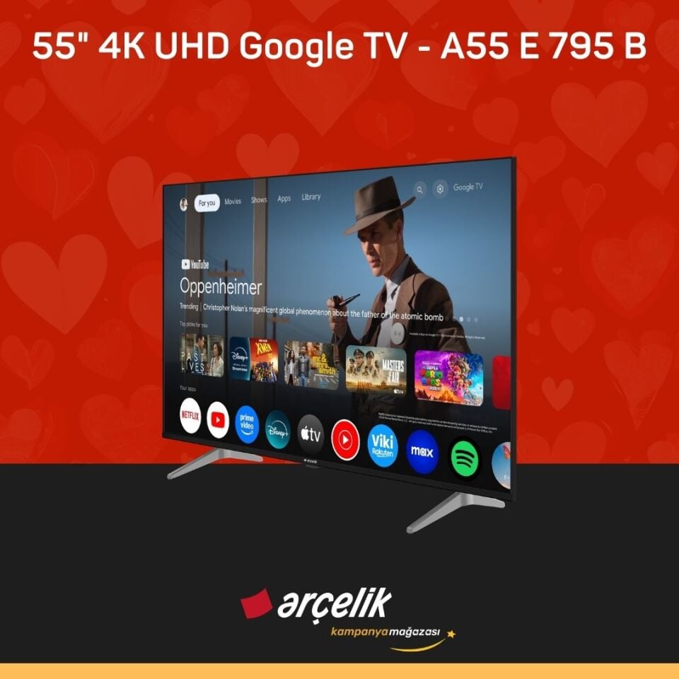 ARÇELİK 7 serisi 55'' 4K UHD Google TV - A55 E 795 B Smart TV