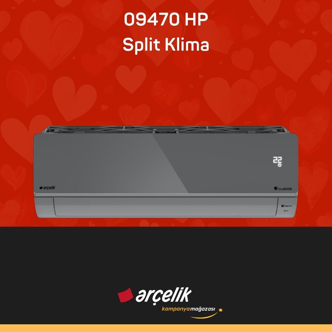 ARÇELİK 09470 HP Prosmart Silver Inverter Klima 9.000 Btu/h Split Klima