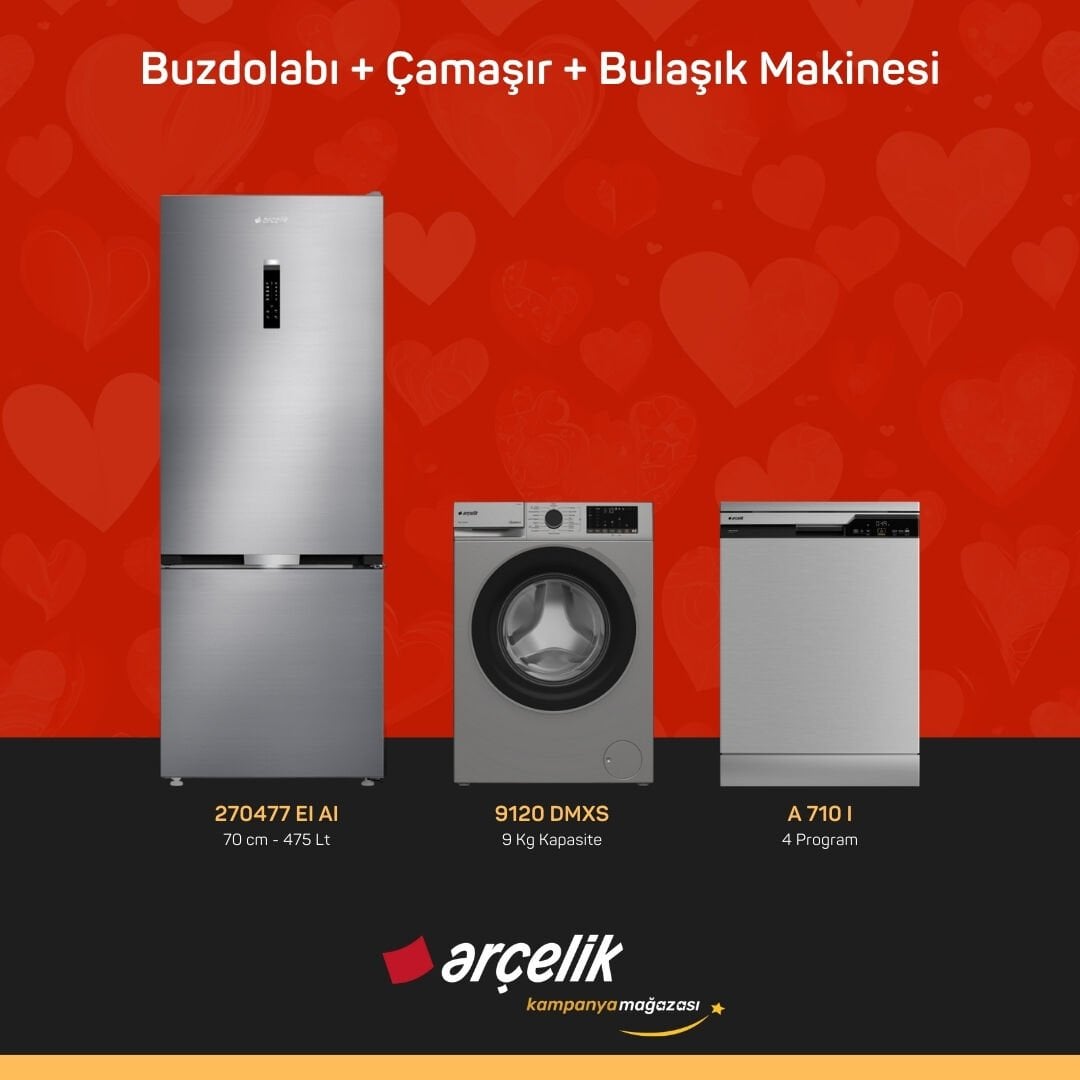 ARÇELİK 3'lü Çeyiz Paketi ( 270477 EI AI - 9120 DMXS - A 710 I )