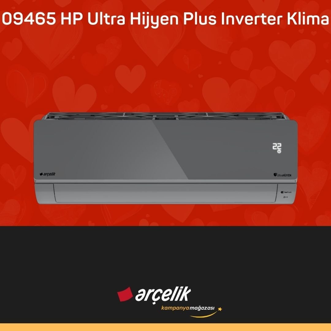 ARÇELİK 09465 HP Ultra Hijyen Plus Silver Inverter Klima 9.000 Btu/h Split Klima